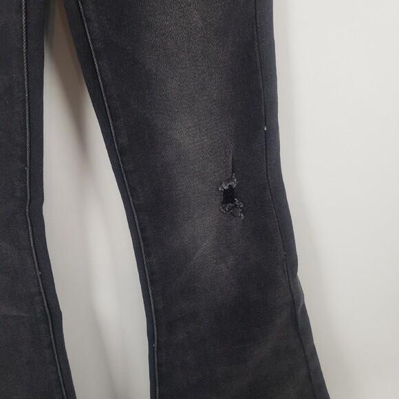 Sandrine Rose Super Flare Wide Legs Jeans Women's Size 25 Black Wash - Picture 5 of 9